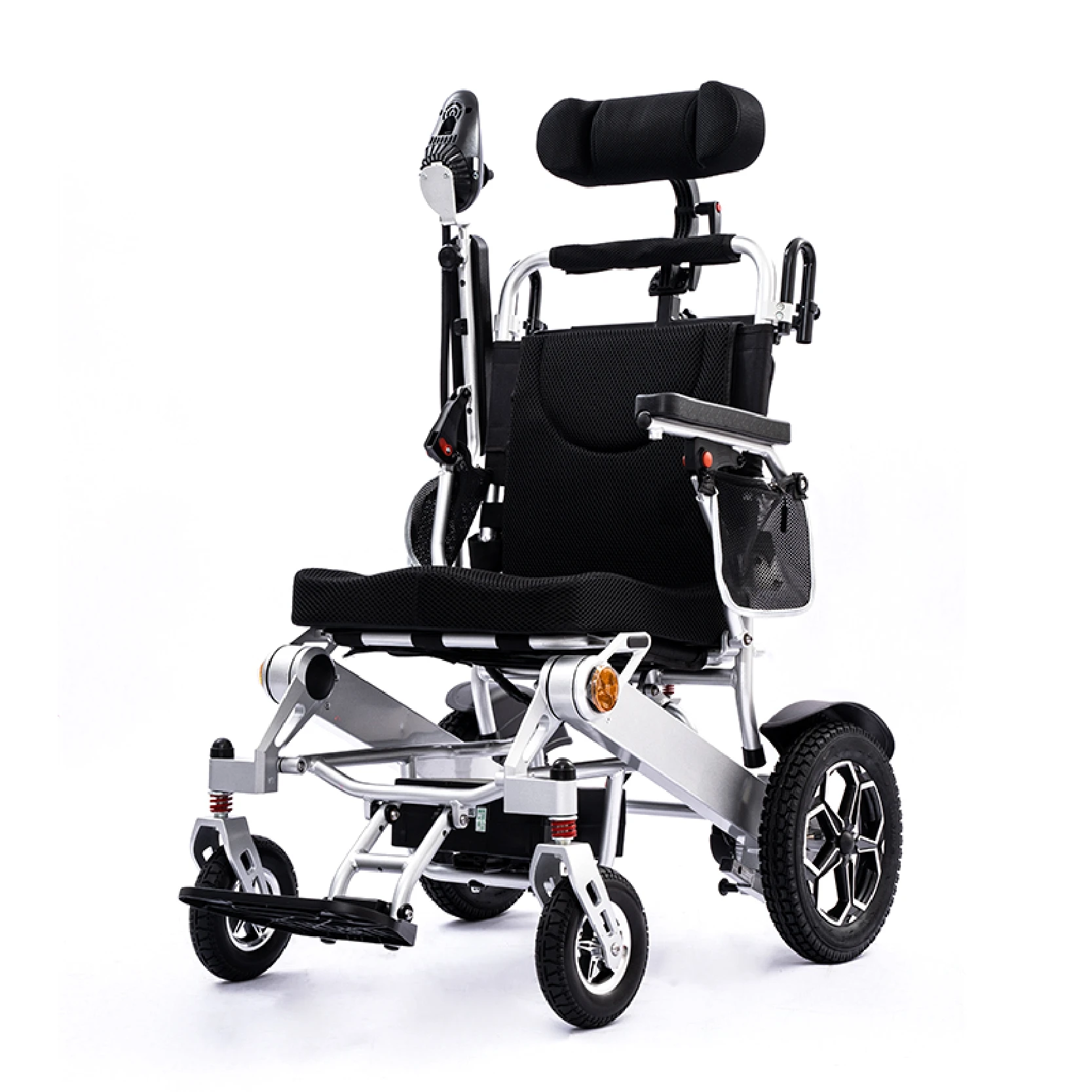 Portable Economical Foldable Electric Wheelchair for Handicapped Made of Aluminium Steel for Clinics Rehabilitation Equipment