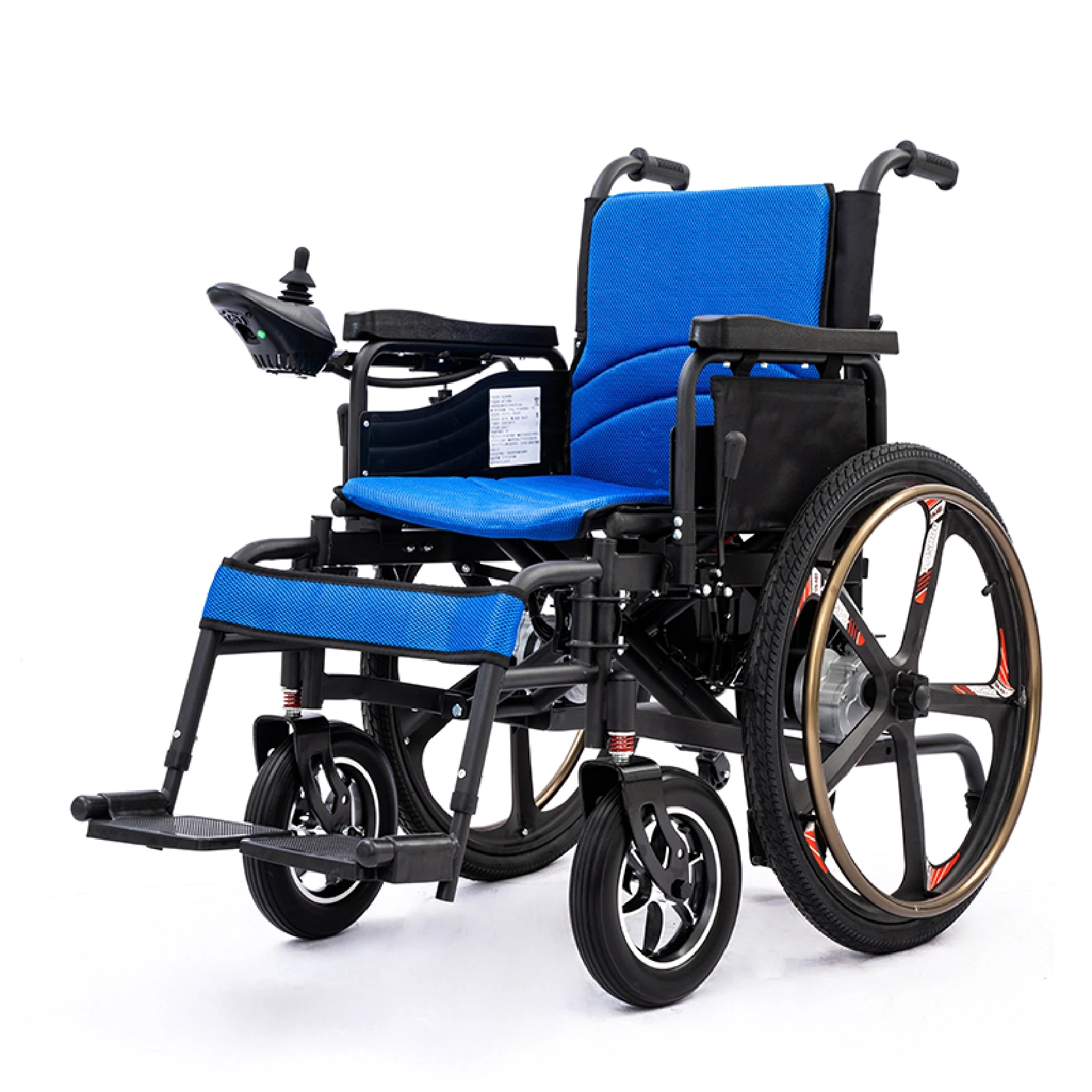 High Backrest Reclining Electric Wheelchair for Disabled Lightweight Aluminium Steel Foldable Lying Flat Chair Rehabilitation