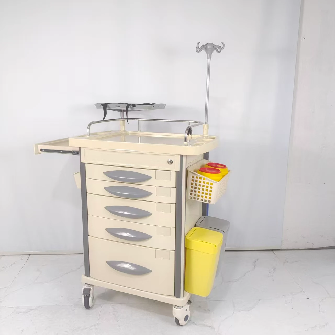 Hospital Medical Emergency Trolley ABS Patient Nursing Cart