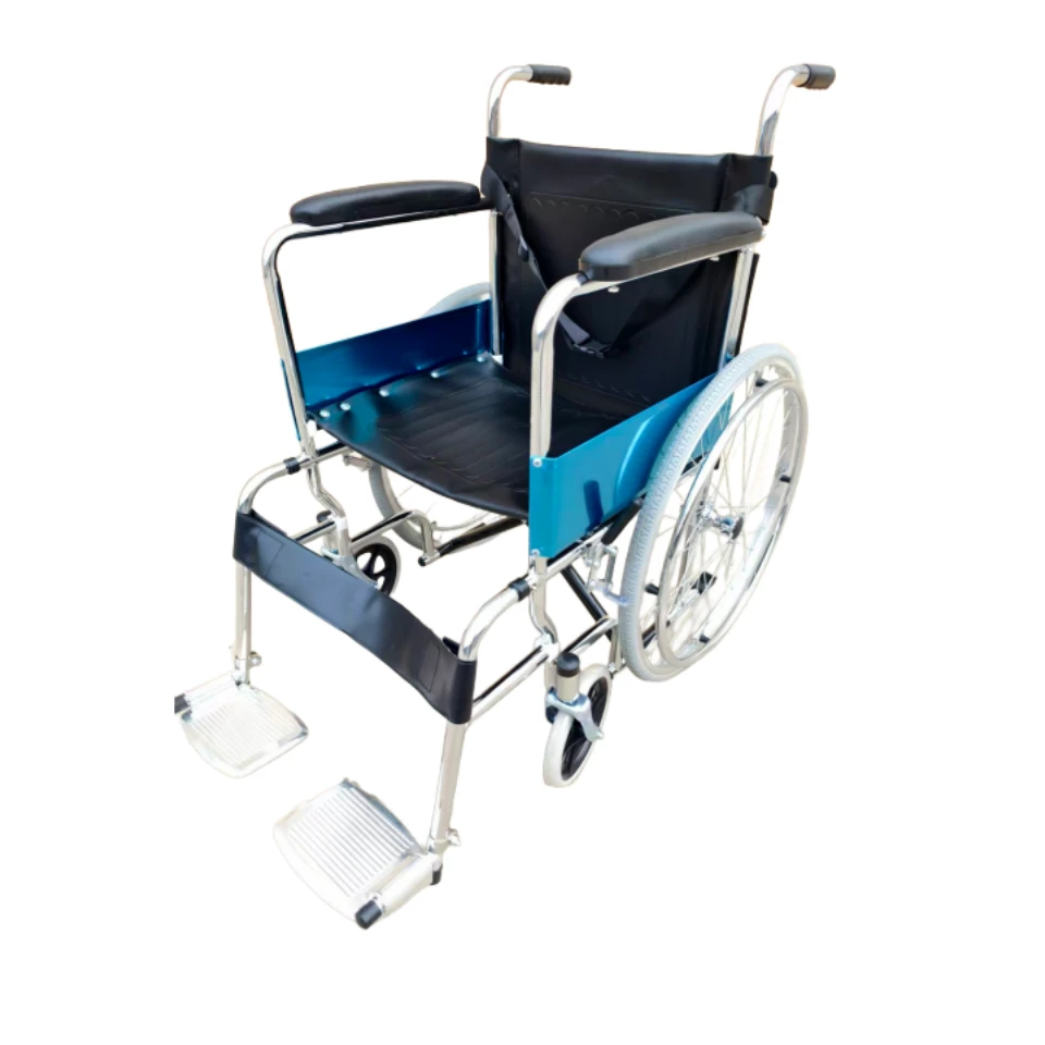 Chrome 809 manual wheelchair with foldable backrest and detachable front legs, portable wheelchair