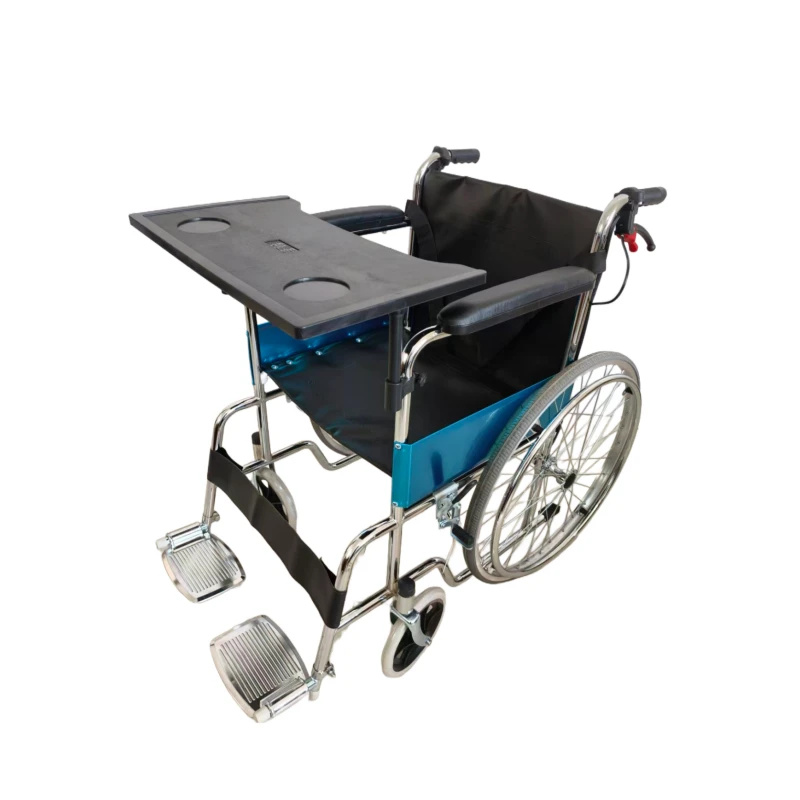 Hot selling manual wheelchair 809 model chrome frame soft seat