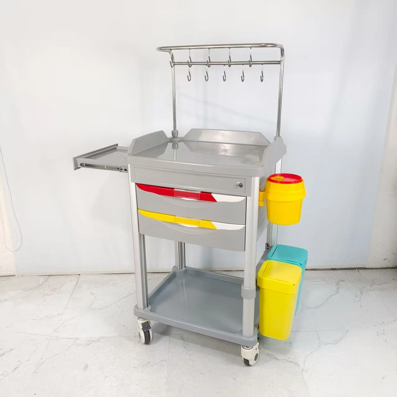 Hospital Medical Emergency Medical Trolley With Nursing and Tool Cart Features