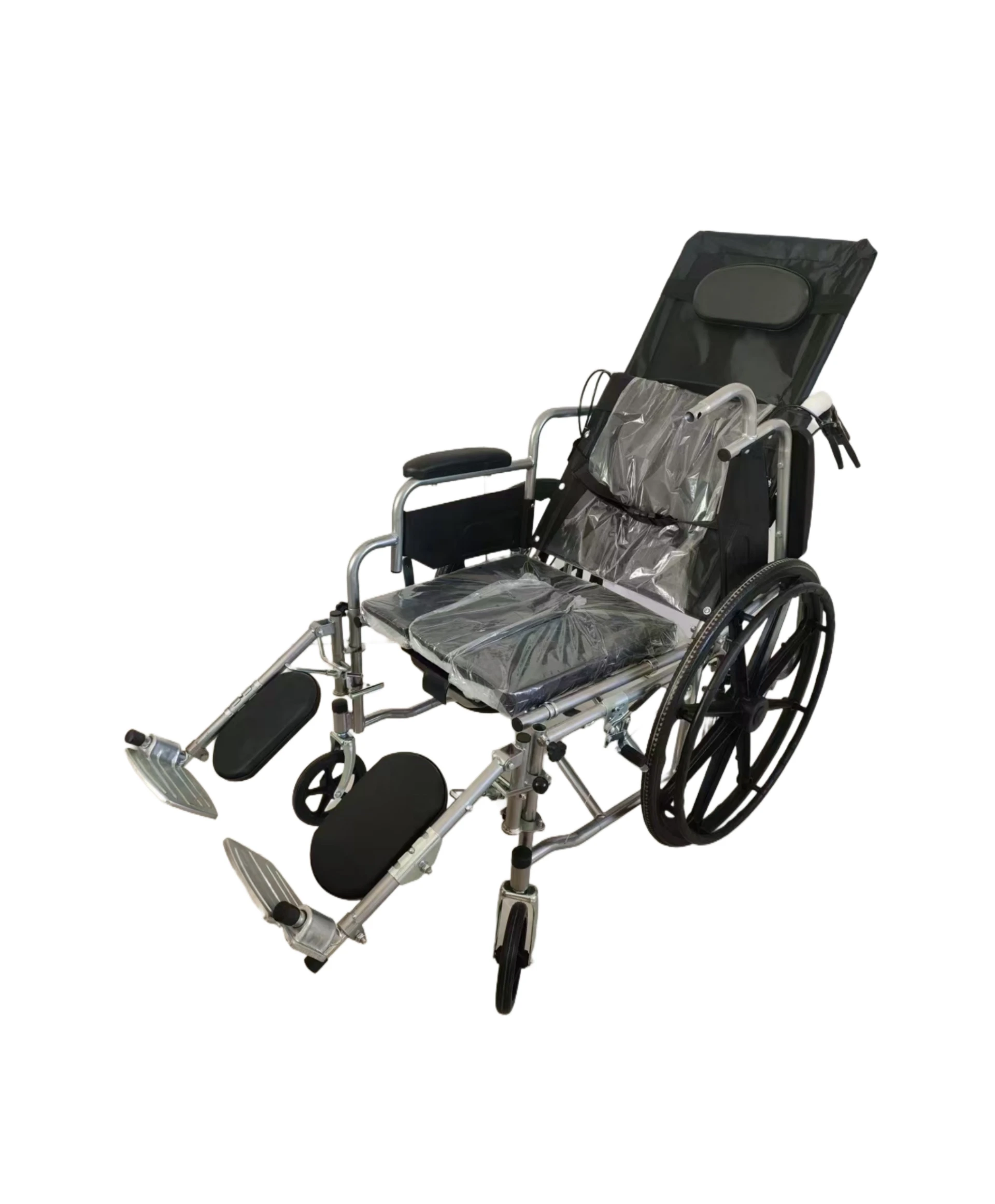 Factory direct sale spray-painted hydraulic rod reclining manual wheelchair
