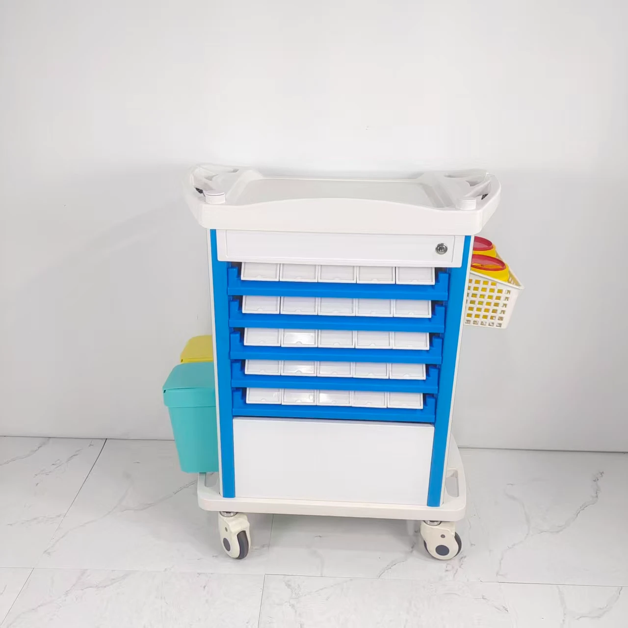 Factory Price ABS Hospital Trolley Cart ABS Medical Emergency Trolley