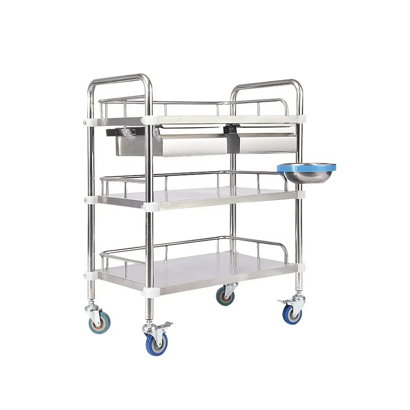 Medical Mobile Adjustable Trolley SS304 Cart