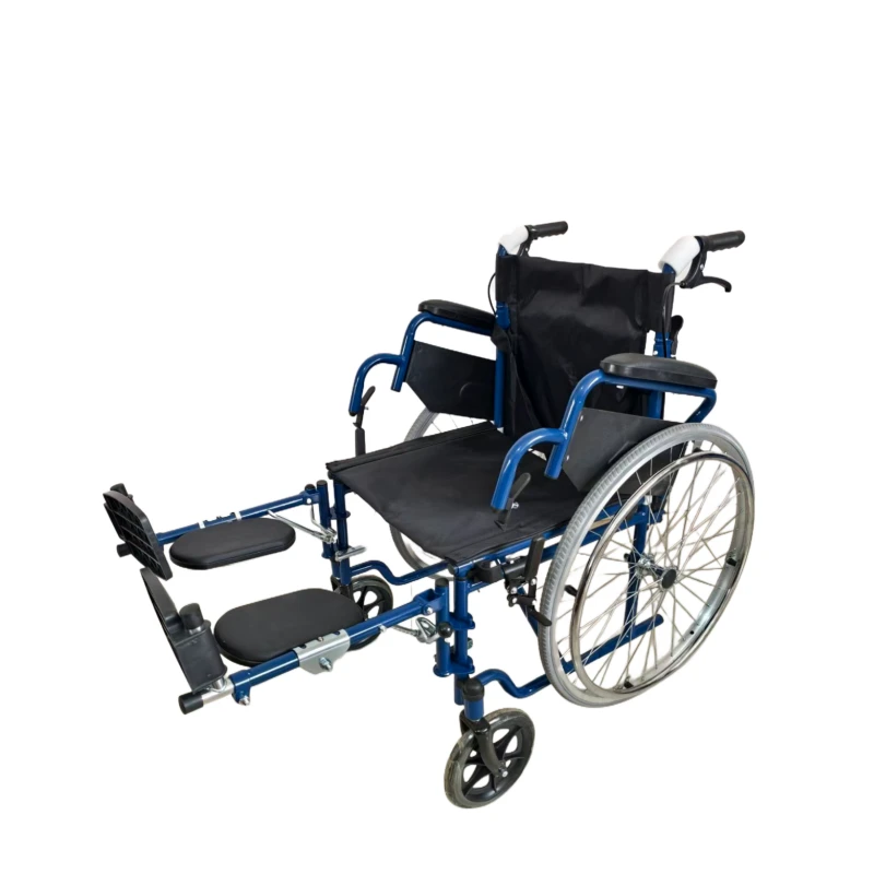 Customizable blue spray-coated 809 folding handle fully reclining wheelchair